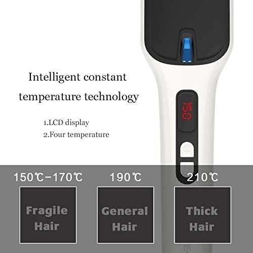 Houkai Брза загревање јонска коса засилување четка без безжичен електричен коса засилување на чешел ЛЦД дисплеј рамен алатка за
