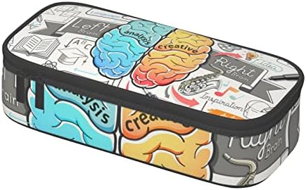 Topuny Human Brain Printing Case Bencil Case, торбичка за моливи, преносна канцелариска торба, мултифункционален организатор