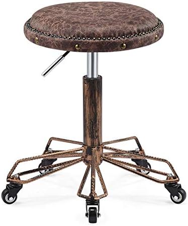 Килими канцеларија столче ергономско на тркалото ， столче за убавина со кафеава пун-синтетичка кожа седиште ， прилагодлива висина