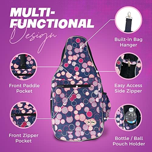 Табу мода - торбички за киселички за жени, водоотпорна торба со топчеста торба, стилски подароци за пикбол за жени, голем капацитет W/ џебови