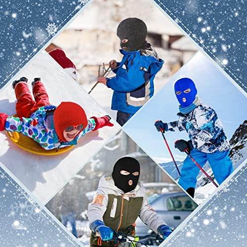 4 Еез Детска Скијачка Маска 3 Дупка Целосна Покривка За Лице Балаклава Маска За Лице За Момчиња Девојчиња Шарени Зимски Спортови На Отворено Скијање