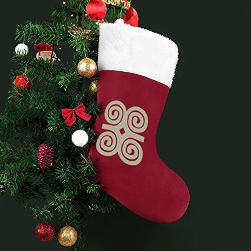 Африкански симболи Божиќни чорапи за порибување со кадифен камин што висат за Божиќно дрво