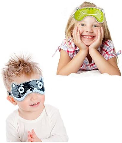 Детски Топли Ладни Маски За Очи со Нега На Фоми | 2 - Пакување | Повеќекратна Употреба Забавни Маски Дизајнирани Од Животни За