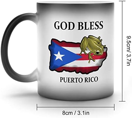 Пр Порторико Жаба Знаме Креативна Промена На Бојата Керамичка Шолја За Кафе Кригла Што Ја Менува Топлината Смешно За Домашна Канцеларија