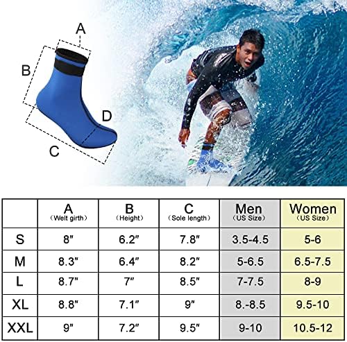 RTDEP Неопренови чорапи, 3мм водни чорапи, чорапи за нуркање за жени мажи, чорапи отпорни на вода, чизми за чизми за песок