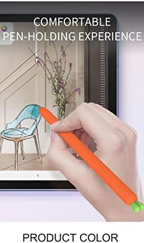 Love Mei Galaxy Tab S7/S7+/S7 Fe/S8 Ultra S Pen Relaive Case, симпатичен дизајн на морков, силиконски ракав заштитен кожен случај, не-лизгачки