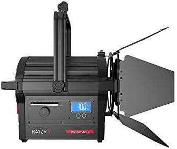 Rayzr 7 7 200 Daylight LED FRESNEL LID LED видео светло за студио, YouTube, Фотографија на производи, видео снимање, најсветлата компактна и мека
