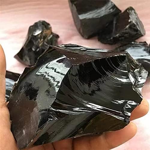 Leevon 1pc природно вистинско сурово грубо црно опсидијан кварц кристален камен камен јуанин