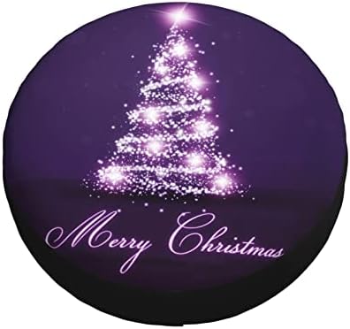 Божиќно виолетово дрво 14 -17 Печатено резервно покритие на гуми, погоден за автомобили, камиони, SUV, возила за кампување, итн.