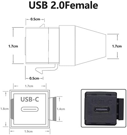 USB C Клучен Приклучок Кабел, Тип-ц Машки До Женски Панел Монтирање Вметнете Адаптер USB-C Pigtail Продолжување Клуч-На-Кабел Конвертор USB