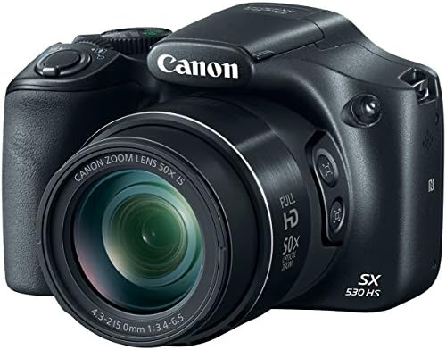 Canon PowerShot SX530 HS 16.0 MP 50x Оптички зум Дигитална камера + Дво-пакет NB-6L резервни батерии + пакет на додатоци