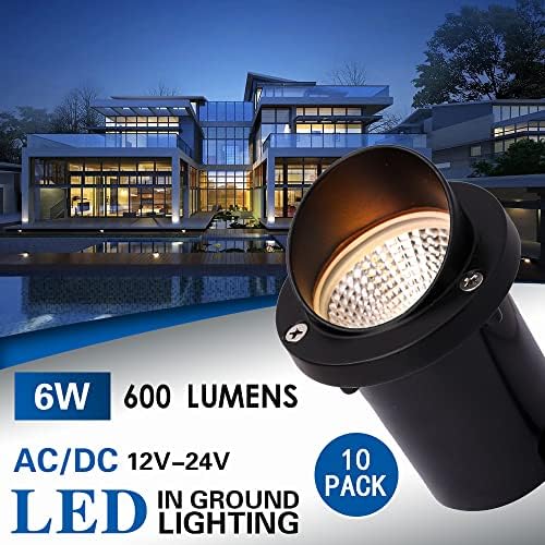 LEGLO 6W LED заштитен добро светло светло, ниско напонски пејзажни светла анти-сјајни светла во земја, 12-24V IP67 водоотпорни топли