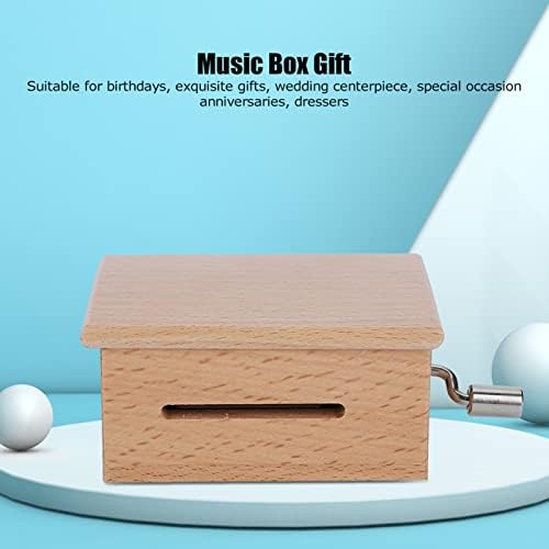 15 Забелешка Музичка кутија, рака? Вршена дрвена музичка кутија со 7 парчиња празна хартиена лента и дупки за дупки DIY музички кутии