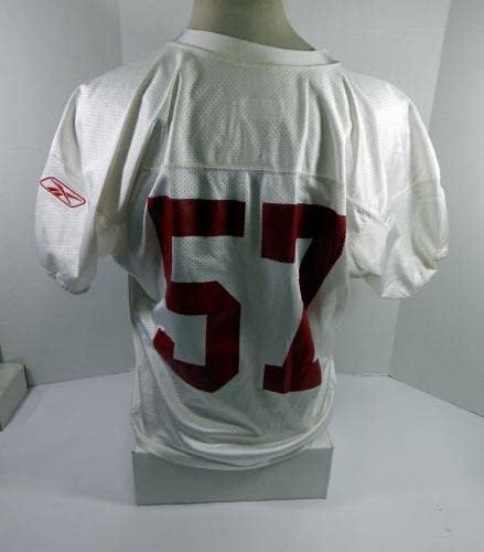 2009 Сан Франциско 49ерс Мет Вилхелм 57 игра користена бела практика Jerseyерси XL 522 - Непотпишана игра во НФЛ користена дресови