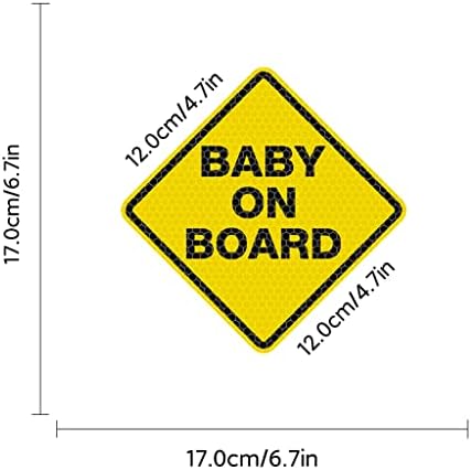 Бебе На Налепници За Автомобили, Нуирој Супер Силни Рефлектирачки Класични Налепници за Претпазливост и Налепници за Бебиња 4.7 * 4.7 Во Знак