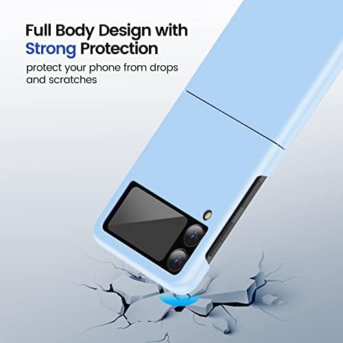 Случај Ruky Galaxy Z Flip 3, Ултра Тенок Лесен Издржлив Анти-Капка Против Гребнатини Силна Отпорност На Удар Тврд Заштитен Капак