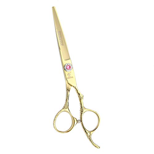 Fomalhaut златен прав вежба завртка за завртки за фризерски ножици поставени 440C челични фризерски алатки за фризерски ножици 6 инчи фризерски ножици