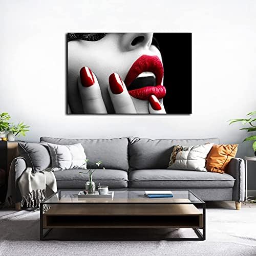 Секси жени црвени усни и нокти за нокти постер postид уметноста сликарство платно печати инспиративна духовна соба спална соба дневна соба декор