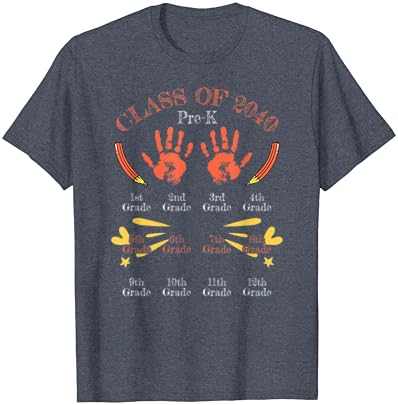 Класа од 2040 година во предучилишна училишна маица за дипломирање на наставници