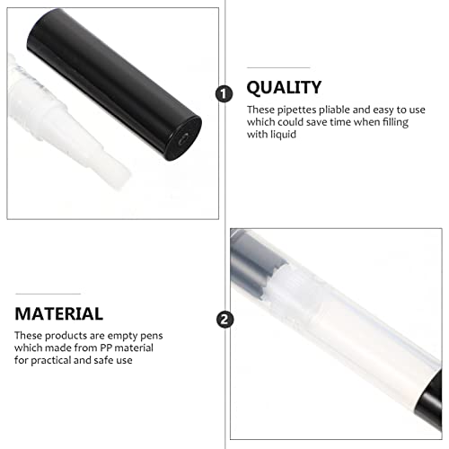 Lurrose 10 парчиња транспарентен пресврт пенкало празно масло за нокти, козметички усни сјај, контејнер, апликатор за раст на трепките,