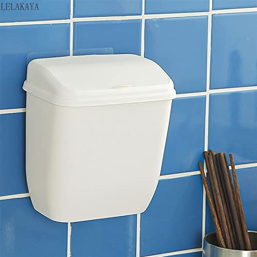 Skimt ѓубре конзерва за бања, монтирана мини ѓубре конзерва со капаче бело пластично отпадоци конзерва кујна виси бања тоалет за тоалети бесплатно