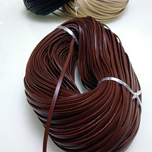 Ongонгџијуан 20 метар 3x1mm црвено кафеава боја рамна вистинска оригинална кожна кабелска жица/жици/конец за материјали за изработка