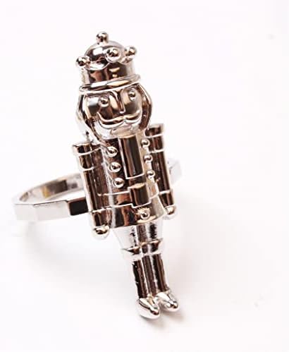 N/A 12 парчиња метални позлатени Оревокршаци на салфетка прстени за креативни војници за етикета за салфетка за салфетка подароци