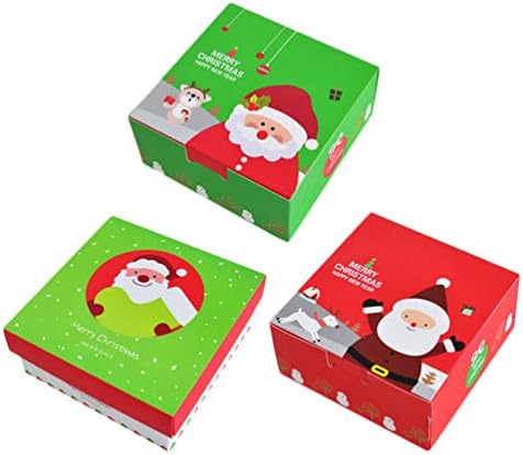 Pretyzoom Santa Santa Tag 3 Pcs Merry Box Santa Snowmen Candy Treat Temks Cantean Cantainer Eve Case за новогодишна забава за забава