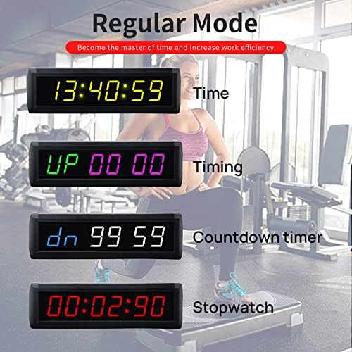 Digital Digital Digital Gym Time LED тренинг wallиден часовник Седум тајмер за конверзија на бои за стопирање на стопирање/горе