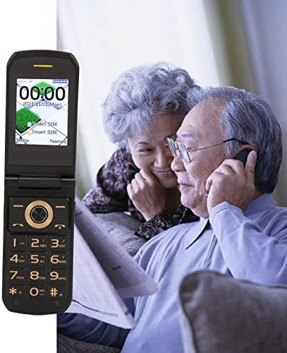 Yoidesu 2g отклучен флип -мобилен телефон за сениор, SOS Big Button Easy за употреба Flip Mobile телефон за стари лица, 2,4in со голем екран