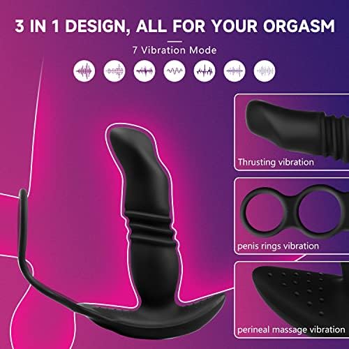 Масажар на простата, анален вибратор, далечински управувачки нафрлачки вибратор 7 режими на нафрлање и вибрација со петел пенис