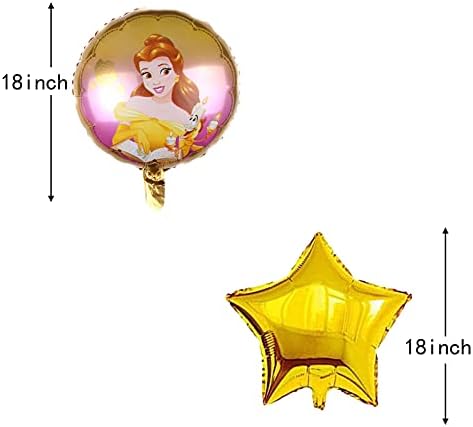 Принцеза Бел 3-Ти Роденден Украси Злато Број 3 Балон 32 Инчен | Бел Принцеза Балони За Роденден Бебе Туш Принцеза Тема Партија Украси