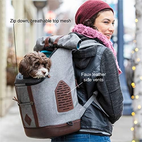 Ранец на носач на кучиња Курго за мали миленичиња - кучиња и мачки | Мачка | Пешачење или патување | Водоотпорно дно | К9 Рак вреќа