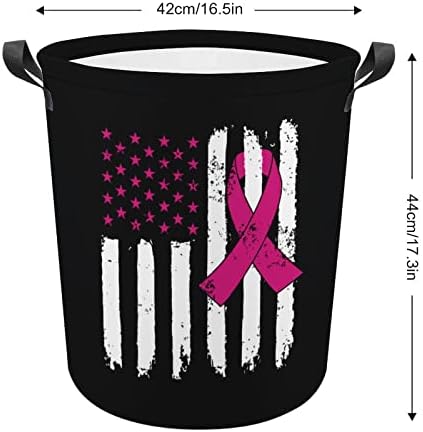 Свесност За Рак На дојка Американско Знаме Корпа За Перење Корпа За Склопување Корпа За Складирање Корпи За Облека За Домашен Дом