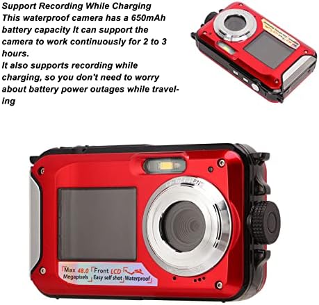 Двоен Екрани Водоотпорен Дигитален фотоапарат, 10ft Водоотпорен Микро USB 2.0 Водоотпорен Дигитален Фотоапарат 2.7 K Видео За Фотографија
