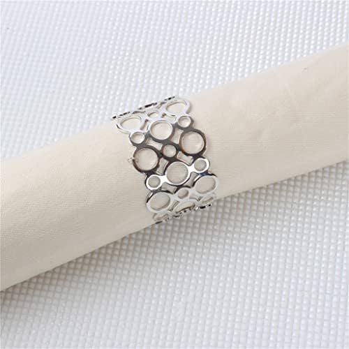 Zhuhw 10 парчиња/свадбени ресторани шупливи салфетки за салфетка прстен