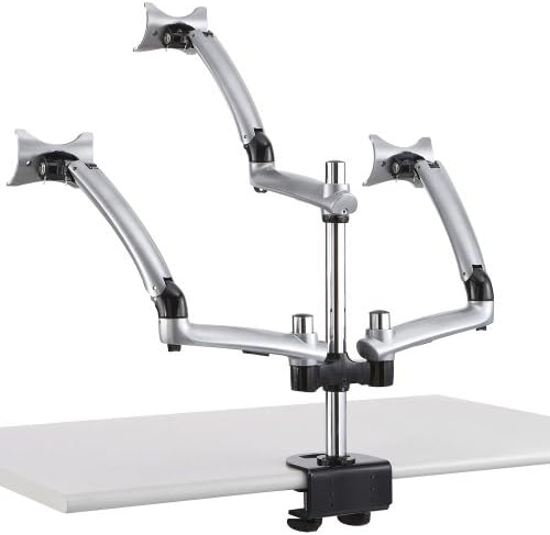 Cotytech Triple Apple Desk Mount Spring Arm Grommet Base - Сребрена