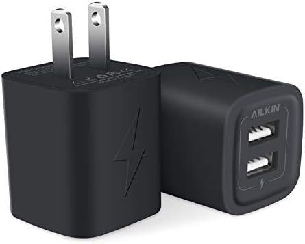 Приклучок за полнач на wallидови, USB полнач за полнач, Ailkin 2.1A 2-Muti Port USB адаптер за полнење на приклучокот за полнење на станицата