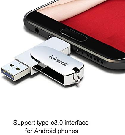 Практично И Практично Kinzdi 256GB USB 3.0 + Тип-C 3.0 Интерфејс Метал Твистер Флеш Диск V11
