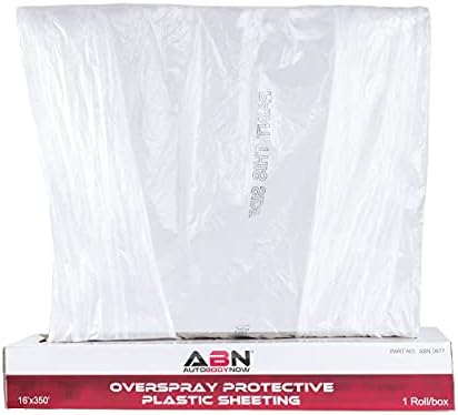 ABN чиста пластична плоча 10 микрони 16 x 350ft - Транспарентен филм за маскирање на заштитно маскирање - Автомобилско сликарство