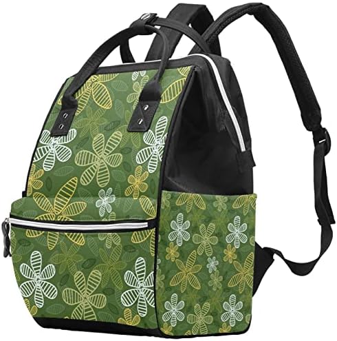 Зелен Цвет Цветна Шема Торба За Пелени Ранец Торби За Менување Пелени За Бебиња Мултифункционална Торба За Патување Со Голем Капацитет
