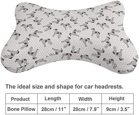 Симпатична Greyhouse Race Dog Car вратот перница од 2 перници за превер за глава во форма на коски, перница за патнички автомобил