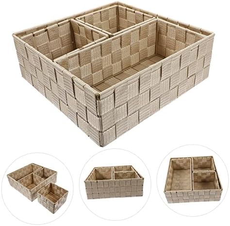 Homoyoyo 4pcs кутии ткаени корпа за складирање едноставна корпа за складирање железо каки