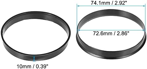 Acropix 74,1 mm до 72,6 mm Универзален центар за центрични прстени со црна боја - пакет од 4