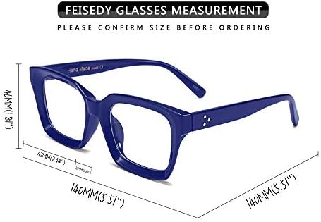 Feisedy Retro Square Blue Blocking Blocking очила за читање против сјај дигитален читач на очила B2479