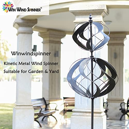 WinWindspinner, кинетички метален ветерн вртливиот ветер - големи вртења на метални метални ветерници за дворна градина, декор за украси за тревници