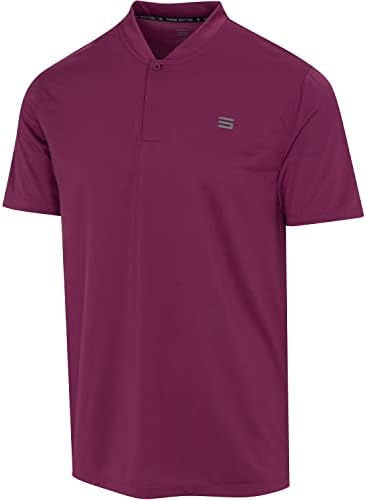 Три шеесет и шест брзи суви кошули за голф без јаки за мажи - обичен поло, ткаенина од кратки ракави, ткаенина за истегнување