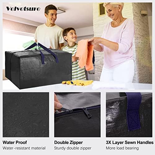 Velvetsure 12 пакувања Тешка должност Дополнителни големи вреќи со движење w/ленти за ранец - Силни рачки и патенти, складирање за