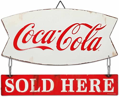 Брендови на отворени Патишта Кока-Кола Продадени Овде Поврзани Врежан Метален Знак-Гроздобер Знак Кока-Кола За Украсување На Домот