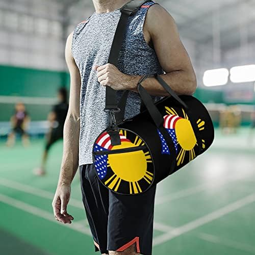 Филипинско И Американско Знаме Теретана Торба Со Ремен За Рамо Спортски Патни Торби За Кошаркарска Гимназија